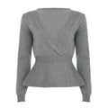 Allanah Ruffle Hem Knit Sweater - Grey [XTHMSDSM]