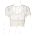 Rylann Lace Button Crop Top - Apricot [E9N8FICF]