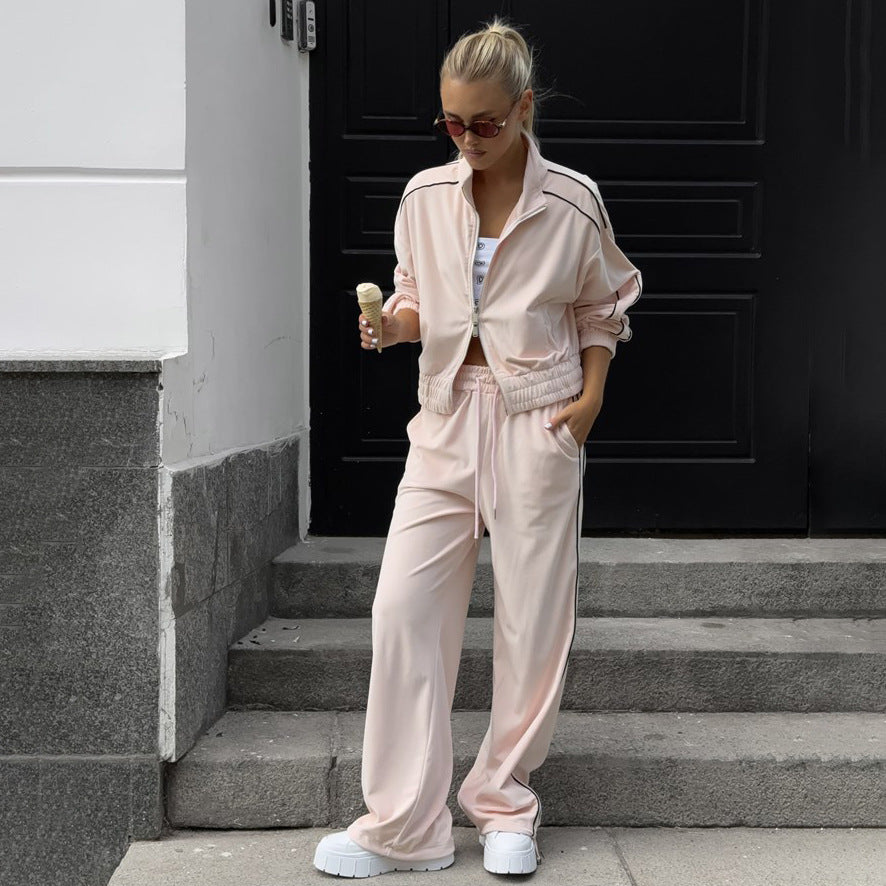 Melissa Side Stripe Lounge Set - Beige [71310V25]