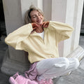 Talya Long Sleeve Polo Sweatshirt - Yellow [EW68UUC8]
