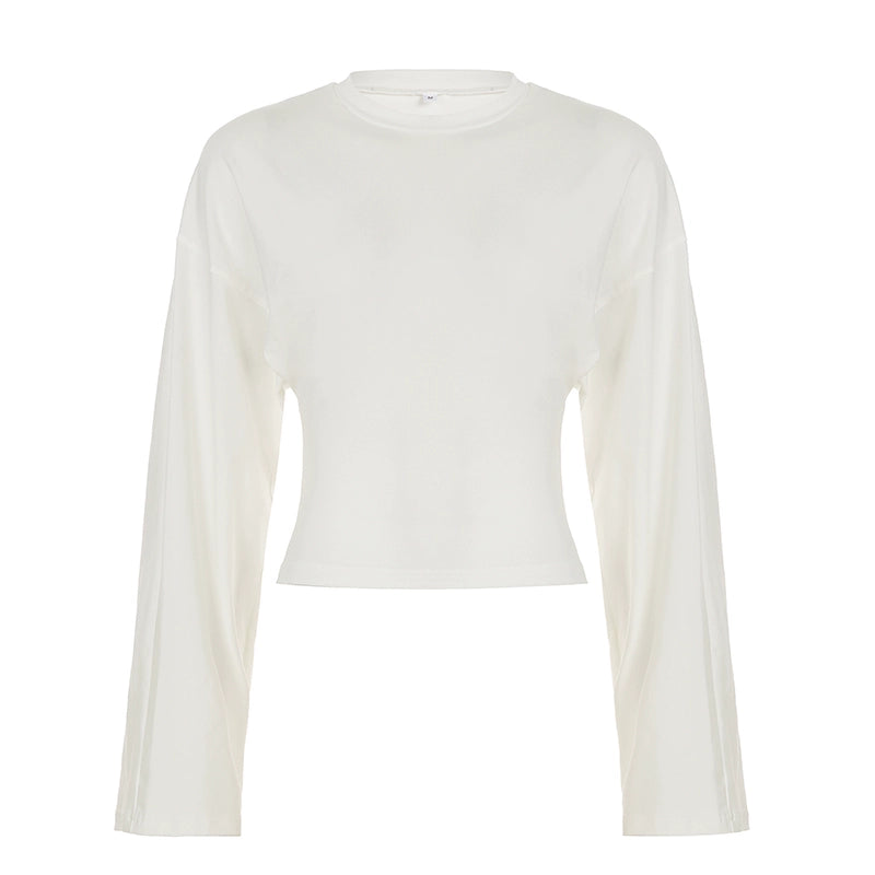 Abree Fitted Long Sleeve Top - White [68Q0A8TW]