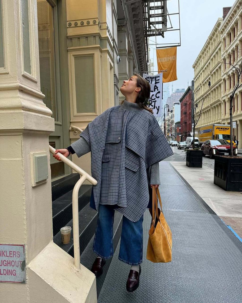 Ellyana Plaid Cape Coat - Plaid [EJMM5DQV]