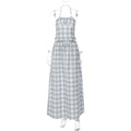 Nasra Halter Plaid Skirt Set - Light Grey [3HSKG56Y]