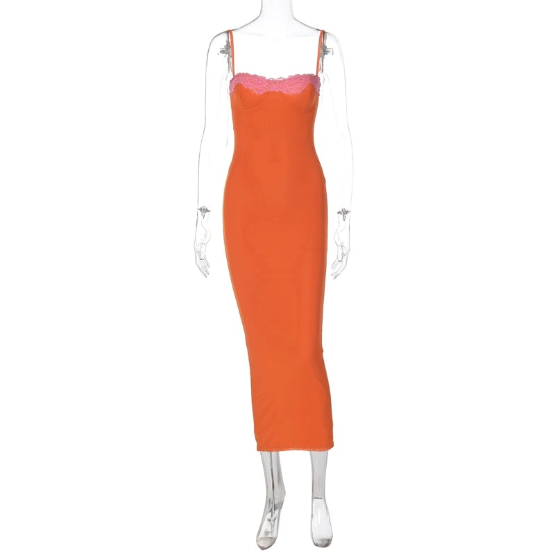 Brailynn Lace Maxi Dress - Orange [KKVWC1LR]
