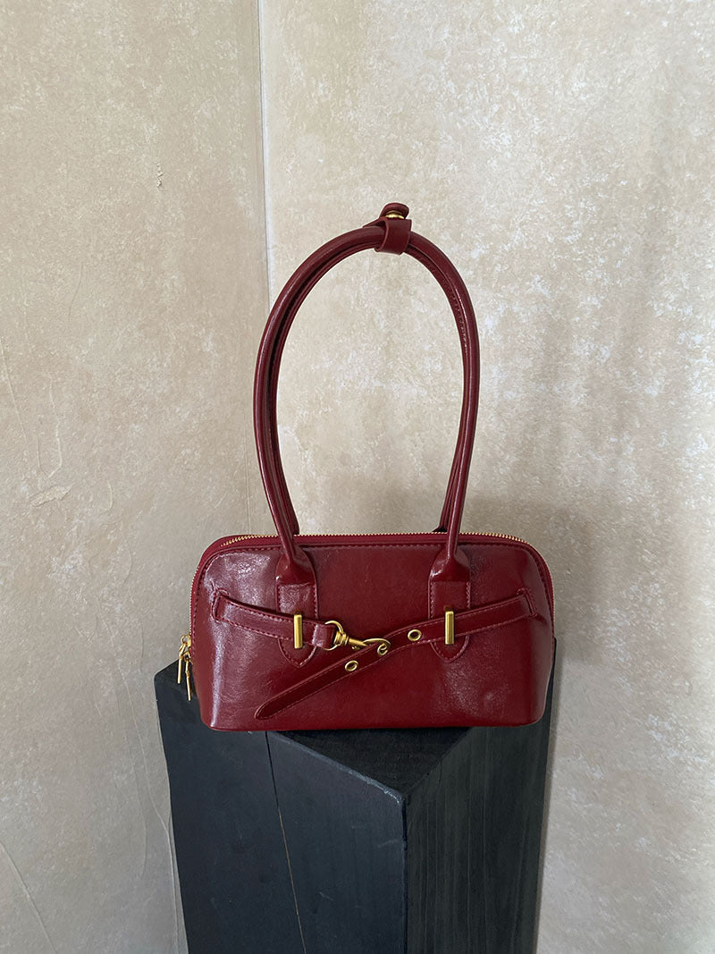 Israa Structured Flap Bag - Wine Red [M88QER90]