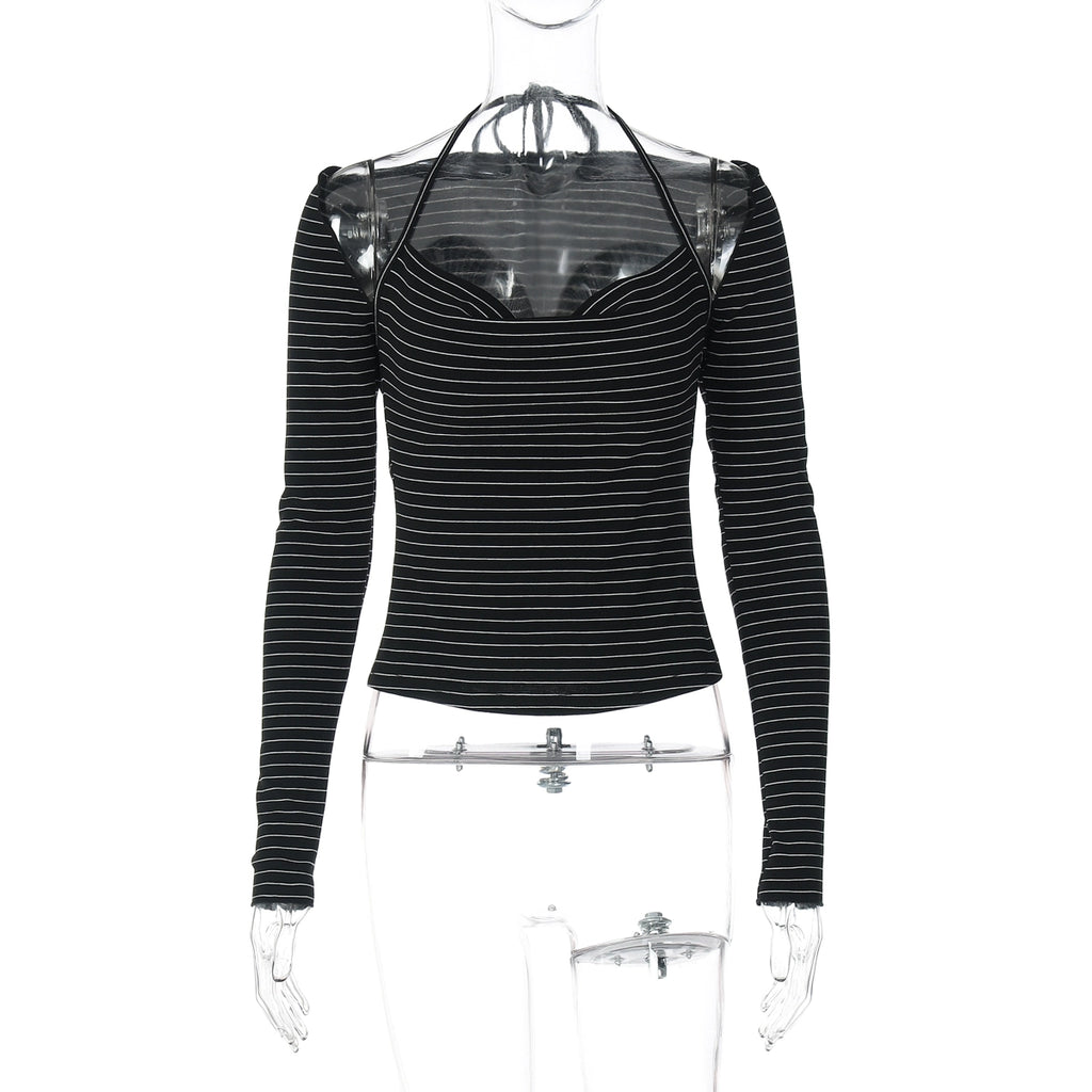 Estefani Halter Shawl Set - Black [E62Y3S0J]