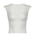 Siobhan V-Neck Crop Top - White [PPYR2IYW]
