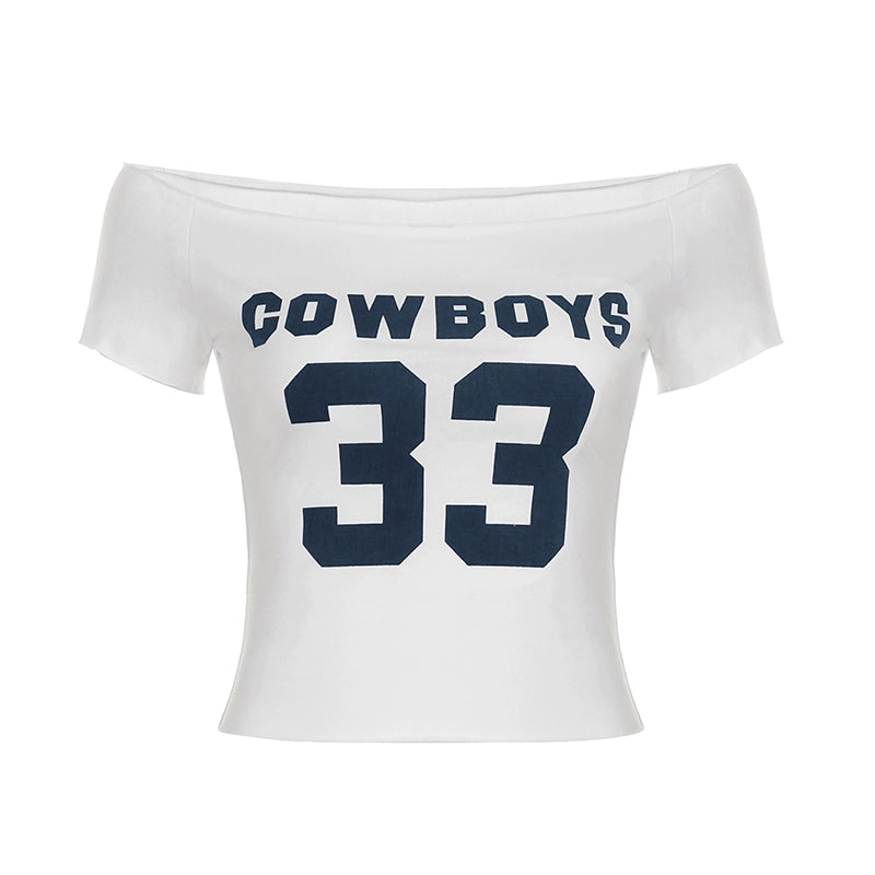 Bobbie Digital Print One Shoulder Crop Top - White [WOBYITE1]