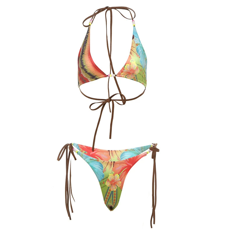 Printed Halter Bikini Set - Multi-color [KWC52TQ7]