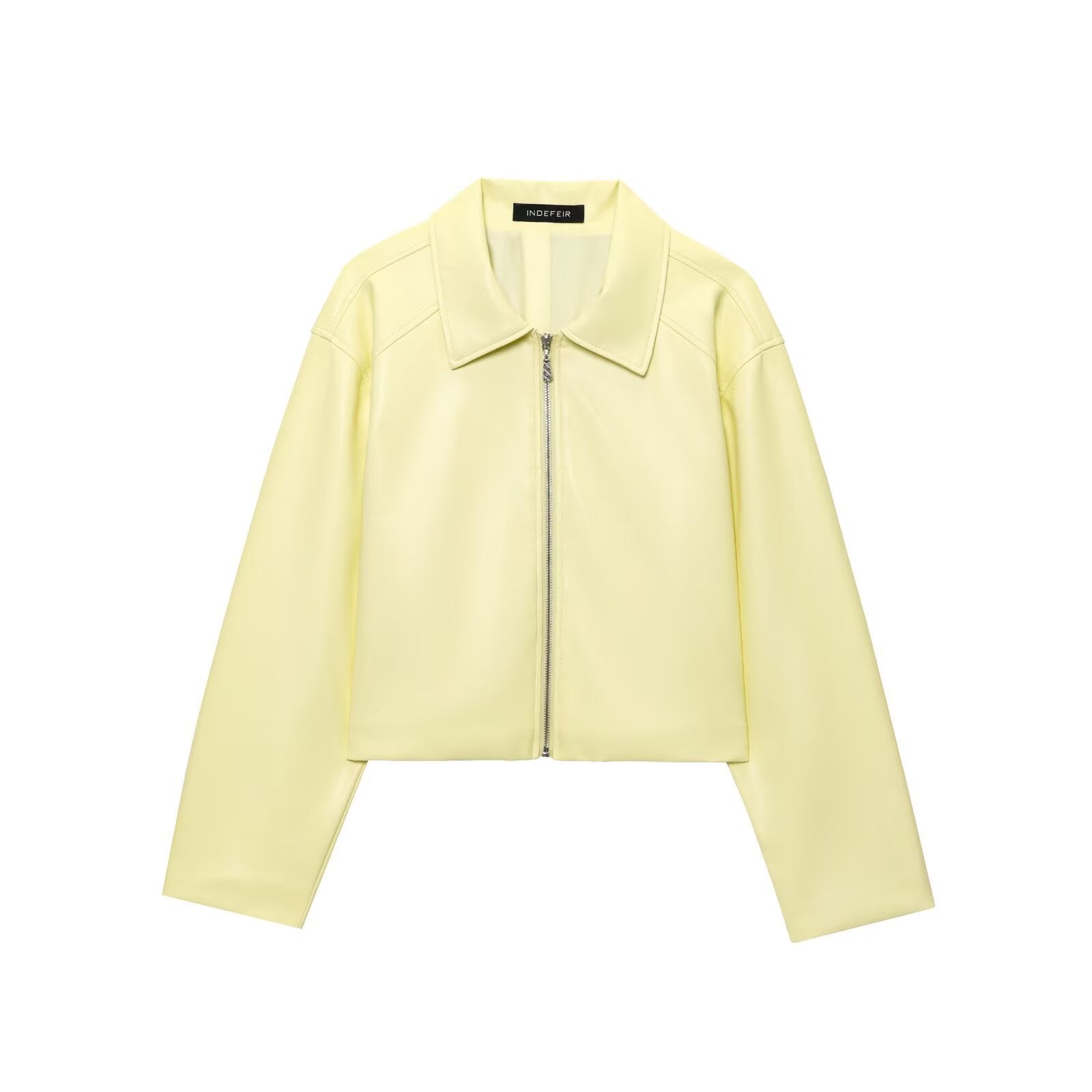 Saylor Faux Leather Zipper Jacket - Yellow [Z6PAONGN]