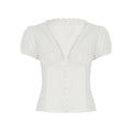 Lillith Lace Puff Sleeve Top - White [K8KQES9G]