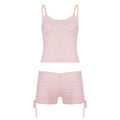 Lace Trim Cami and Shorts Set - Pink [E12S5E1G]