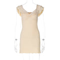 Mckenna V-Neck Ruffle Mini Dress - Apricot [YB56N9R2]