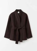 Analee Tie-Front Short Coat - Dark Brown Short Loose Coat [FEQKBQ2K]