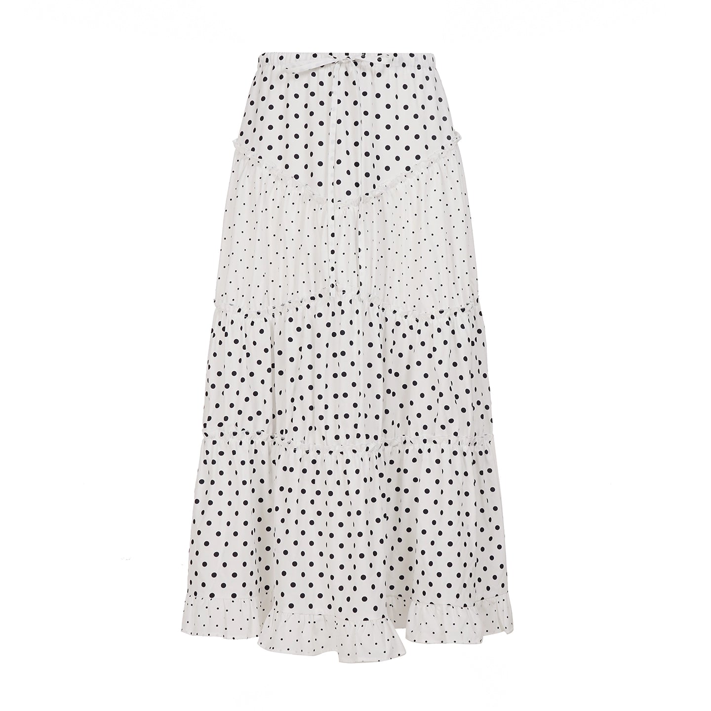 Leeanna Layered Polka Dot Skirt - Black and White [S5PBJANQ]
