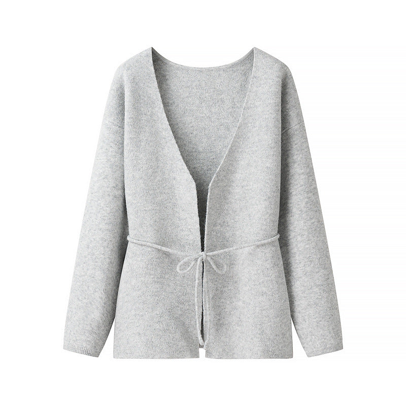 Emmarie Cozy Knit Cardigan - Light Grey [QJ8PEL3Z]