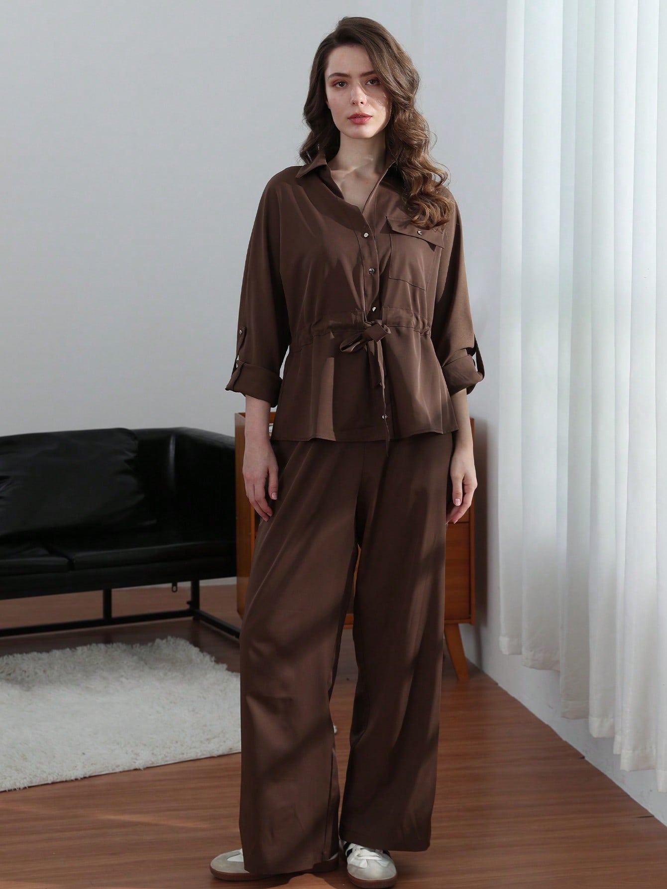 Arika Safari Pant Set - Brown Set [U0PNA0XT]