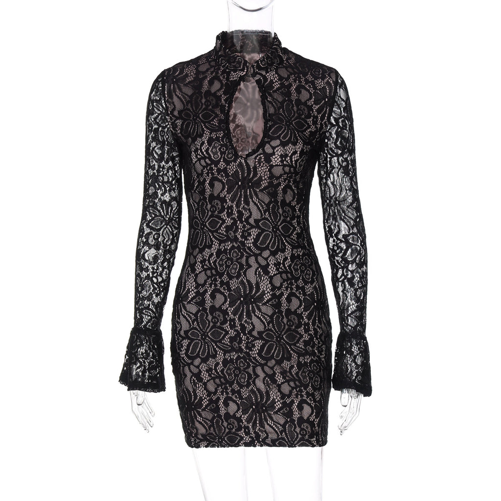 Riley Keyhole Bodycon Midi Dress - Black [PD3S0SH6]