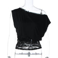 Elize Lace Off Shoulder Top - Black [CBMCVXNR]