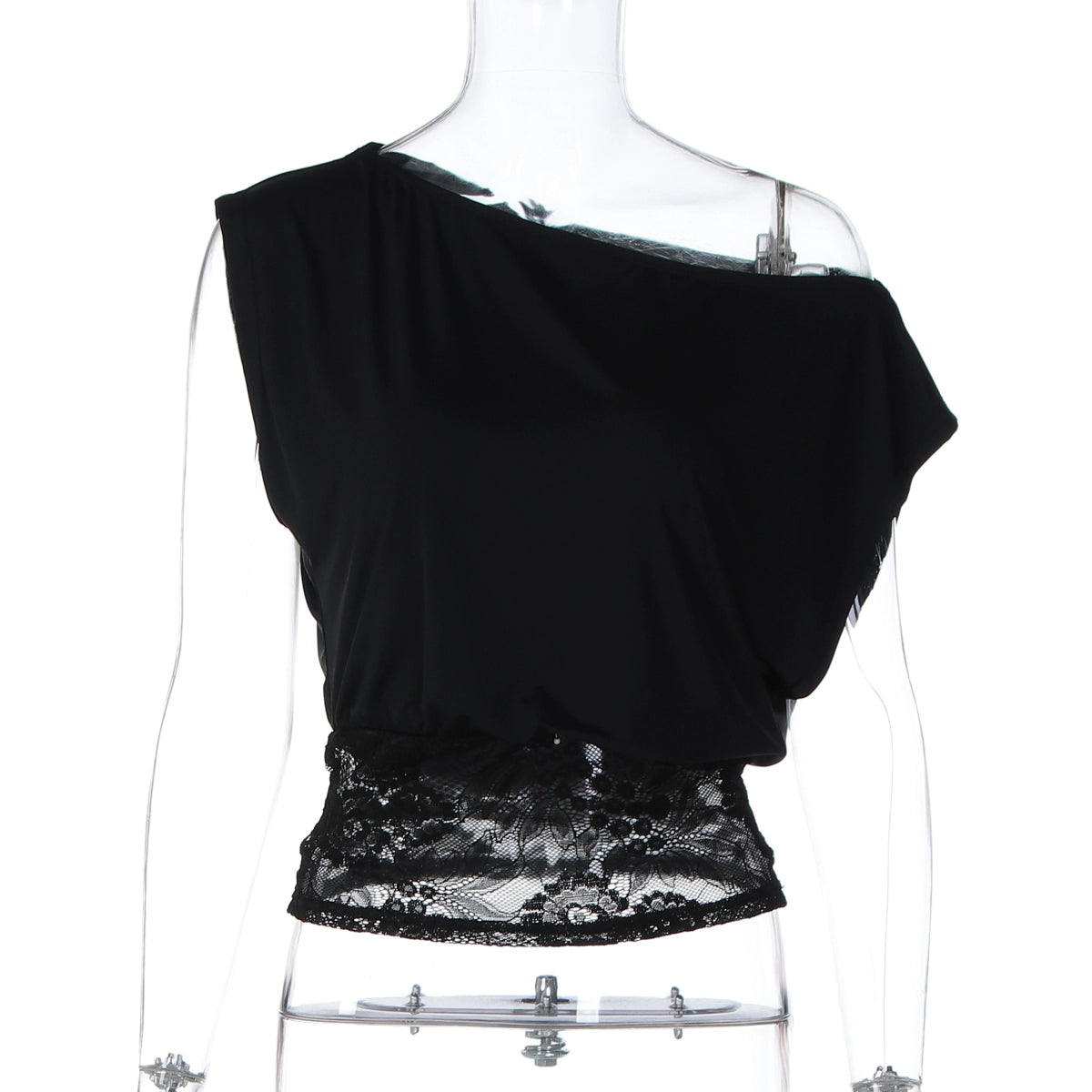 Elize Lace Off Shoulder Top - Black [CBMCVXNR]