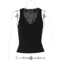 Lainey Deep V Camisole Top - Black [JT58TP0L]