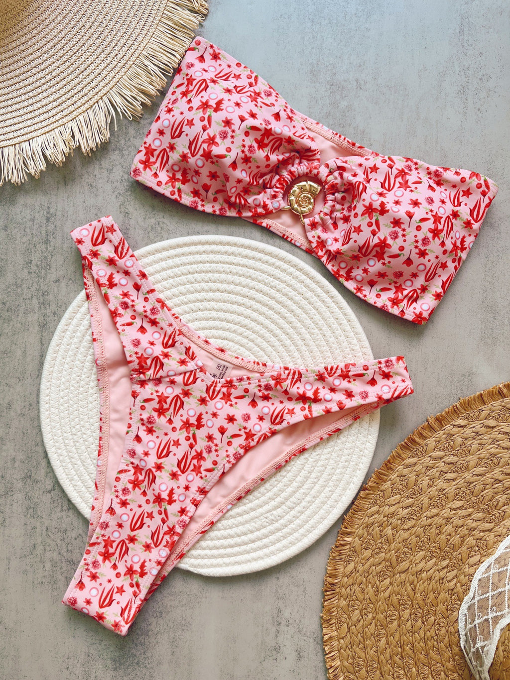 Chelsy Floral Bandeau Bikini Set