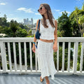 Quetzaly Crochet Skirt Set - White