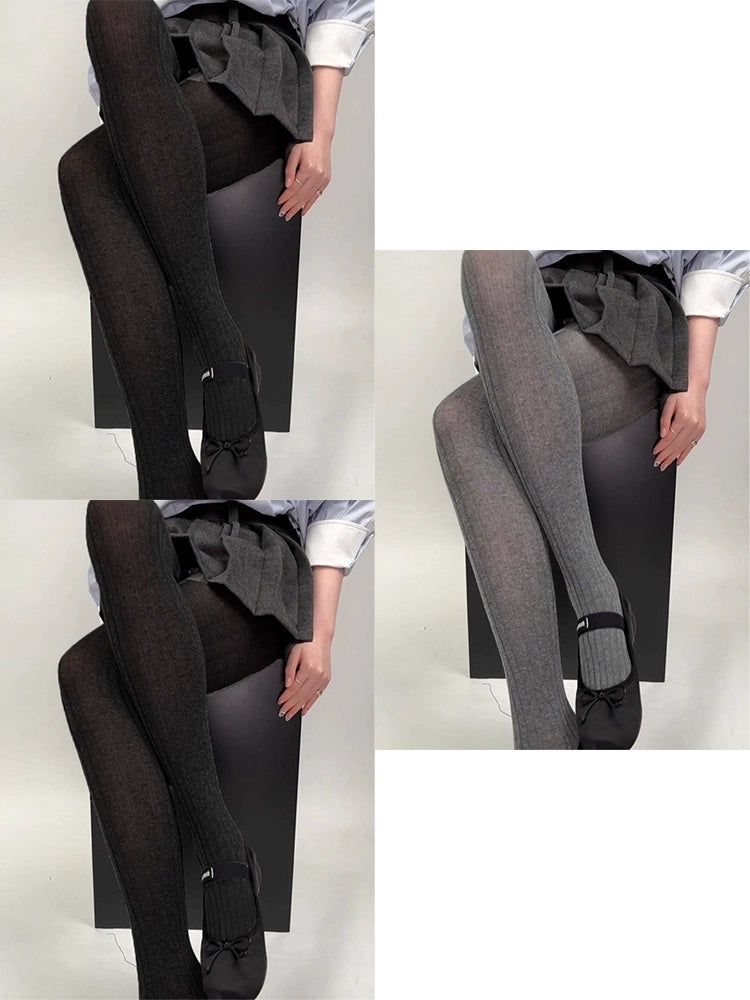 Scottie Sheer Shaping Tights - 2 Black + Dark Gray [LOAPU7YZ]