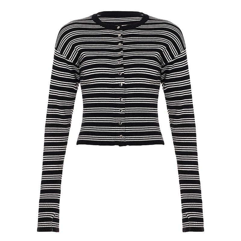 Jamari Striped Cardigan Short Set - Style 1 [9S50KAMK]