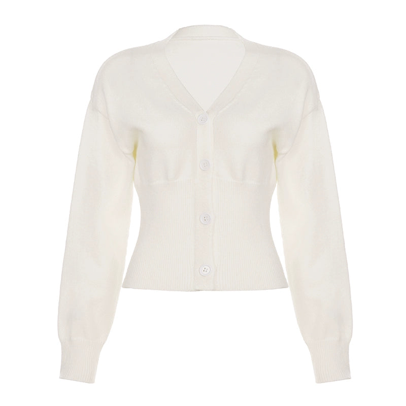 Micah Cropped Button-Up Cardigan - White [N3ADW2SV]