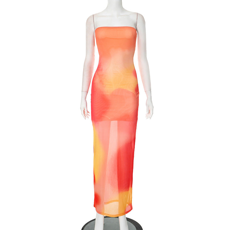 Evianna Strapless Printed Maxi Dress - Yellow [FSTSO2YV]