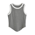 Evianna Ribbed Cropped Vest - Grey [Z3JSZUBG]