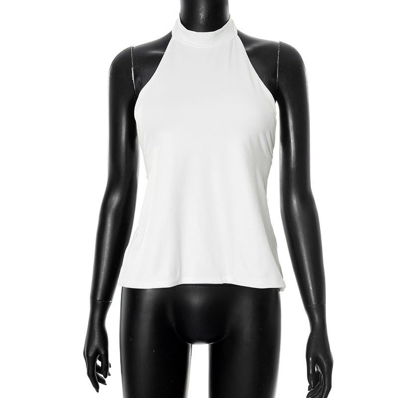 Gwyneth Backless Halter Top - White [P0U8C7XR]