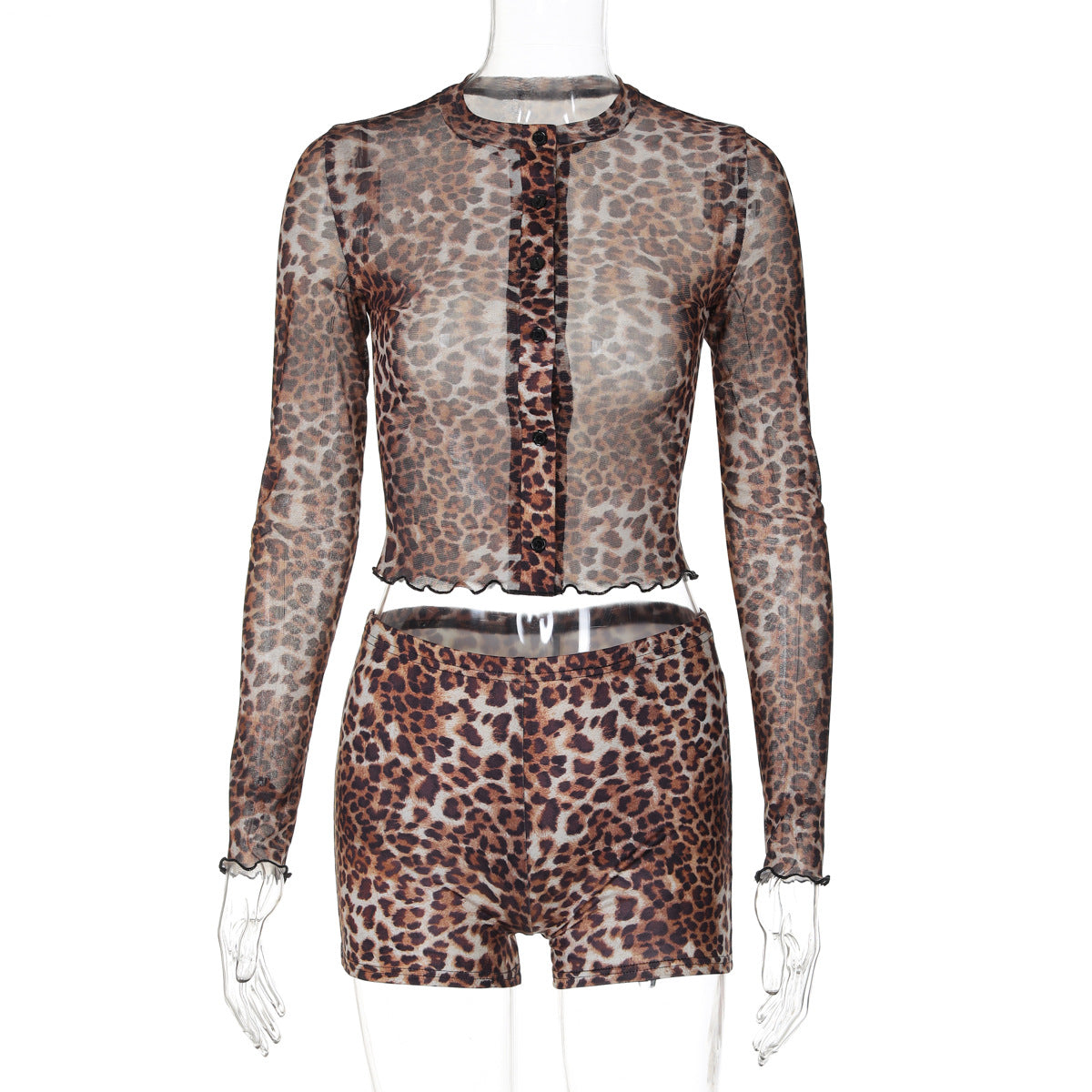 Britain Leopard Mesh Short Set - Leopard Print [G3BWFDKZ]