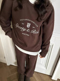 Kylynn Oversized Graphic Sweatshirt - Brown [WM7AMUVT]