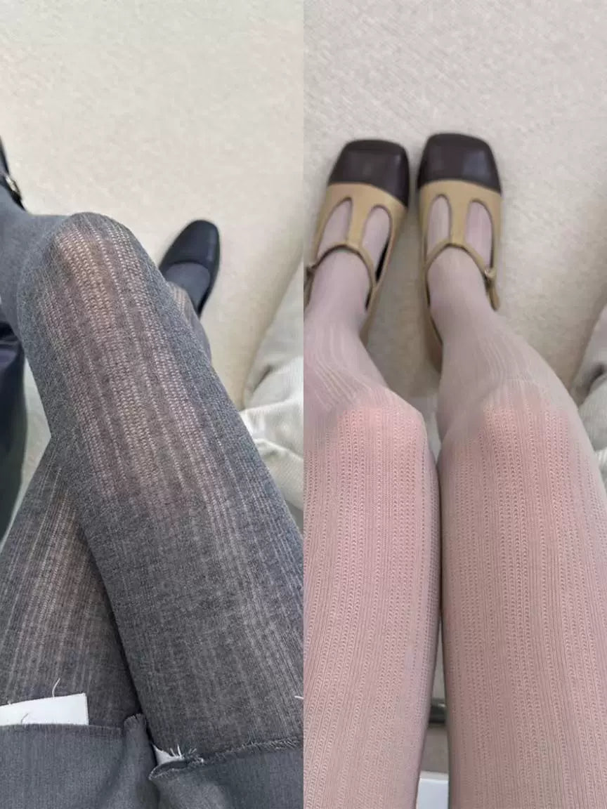Janely Luxe Shaping Tights - Two Pairs: Dark Gray + Nude Khaki [ZYDIF3PI]