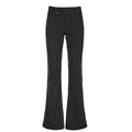 Rihanna Sleek Striped Flared Pants - Black [R3L9QZIF]