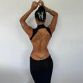 Aviva Backless Lace-Up Dress - Black [QVJBLEJP]
