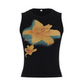 Razan Abstract Print Crop Top - Black [D229FVID]