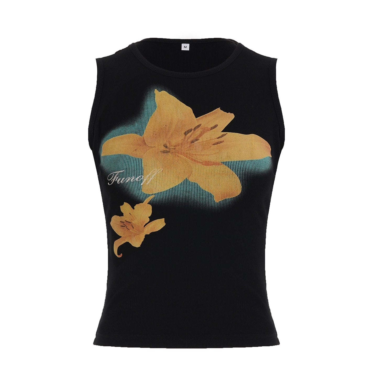 Razan Abstract Print Crop Top - Black [D229FVID]