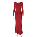 Mildred Pleated Long Sleeve Dress - Red [98FKHT6G]