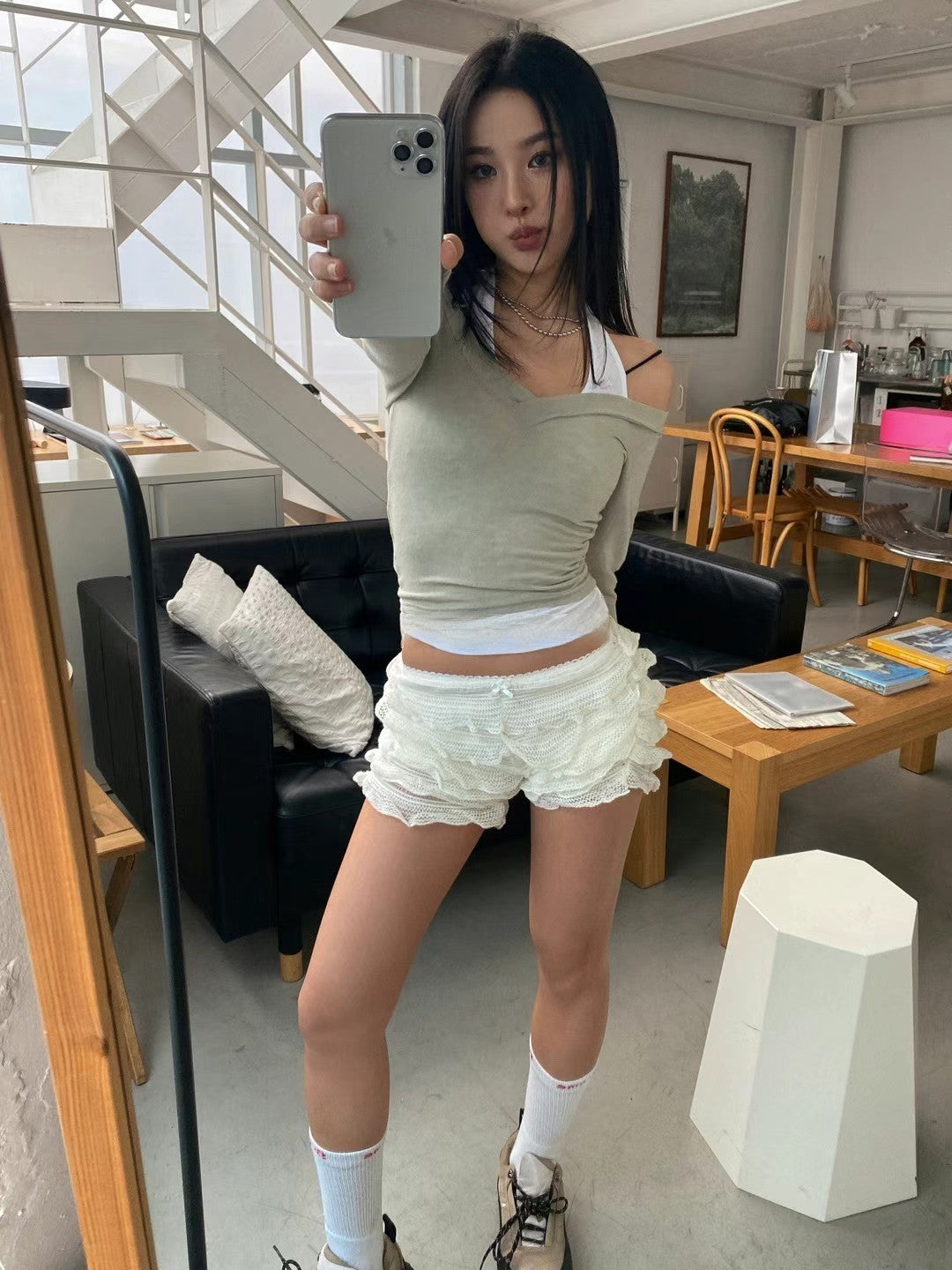 Bailey Ruffle Knit Shorts