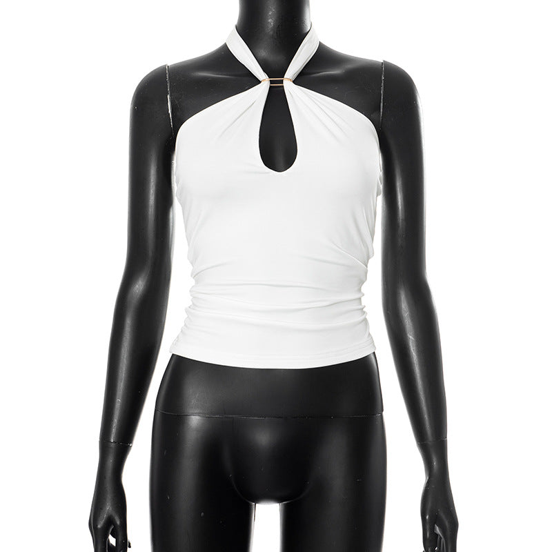 Sanya Metal Ring Halter Top - White [BBVQ2QRR]
