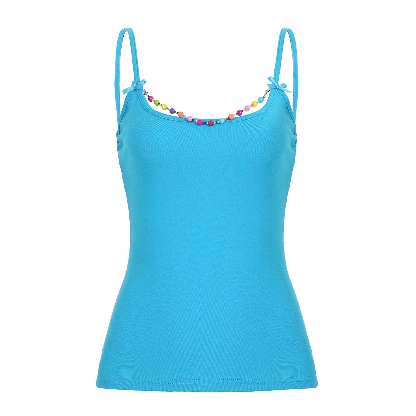 Jayana Beaded Bow Crop Top - Blue [N3CM7JTN]