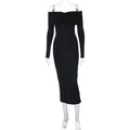 Jaxyn Off Shoulder Bodycon Dress - Black [4FAFV1C8]