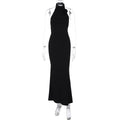 Iliana Halter Backless Midi Dress - Black [55ZEQ320]