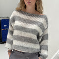 Johannah Striped Knit Sweater - Grey [X47VNPMA]