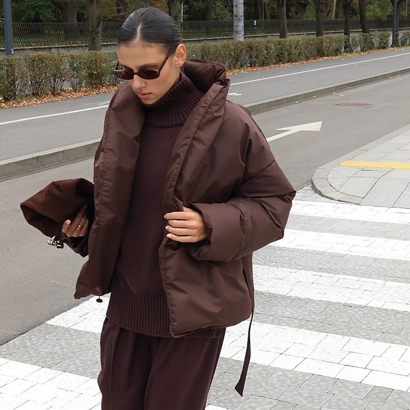 Paisleigh Belted Puffer Jacket - Dark Coffee [P98ANYCZ]