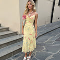 Vanna Botanical Print Maxi Dress - Yellow [JQJM6SUR]