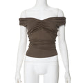 Neriah Pleated V-Neck Cami - Brown [VGPLX53E]